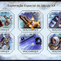 Mozambique 2011 Space Exploration perf sheetlet containing six octagonal shaped values unmounted mint