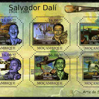 Mozambique 2011 Paintings by Salvador Dali perf sheetlet containing six octagonal shaped values unmounted mint