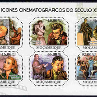 Mozambique 2011 Cinema Icons of the 20th Century perf sheetlet containing six octagonal shaped values unmounted mint