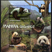 St Thomas & Prince Islands 2011 Giant Pandas perf sheetlet containing 2 values unmounted mint