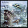 St Thomas & Prince Islands 2011 Whales perf sheetlet containing 2 values unmounted mint