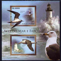 St Thomas & Prince Islands 2011 Sea Birds & Lighthouses perf sheetlet containing 2 values unmounted mint