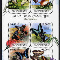 Mozambique 2011 Butterflies perf sheetlet containing six octagonal shaped values unmounted mint