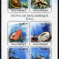 Mozambique 2011 Shells perf sheetlet containing six octagonal shaped values unmounted mint