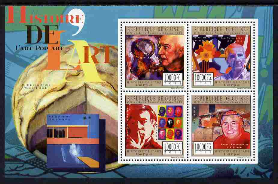 Guinea - Conakry 2011 History of Art - Pop Art perf sheetlet containing 4 values unmounted mint