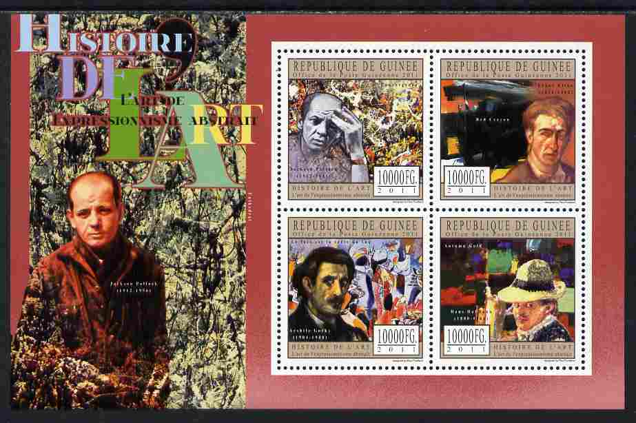 Guinea - Conakry 2011 History of Art - Abstract Art perf sheetlet containing 4 values unmounted mint