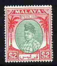 Malaya - Perlis 1951-55 Raja $2 green & scarlet mounted mint SG 26