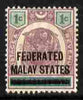 Malaya - Federated Malay States 1900 Opt on Negri Tiger 1c mounted mint SG 1