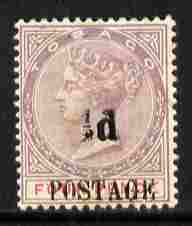 Trinidad & Tobago - Tobago 1896 1/2d on 4d lilac & carmine mounted mint SG 33