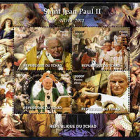 Chad 2011 St John-Paul II #2 perf sheetlet containing 4 values unmounted mint. Note this item is privately produced and is offered purely on its thematic appeal