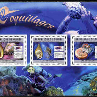 Guinea - Conakry 2011 Shells perf sheetlet containing 3 values unmounted mint