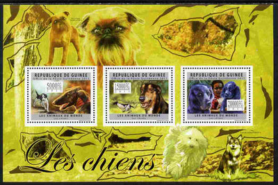 Guinea - Conakry 2011 Dogs perf sheetlet containing 3 values unmounted mint