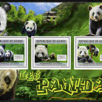 Guinea - Conakry 2011 Pandas perf sheetlet containing 3 values unmounted mint
