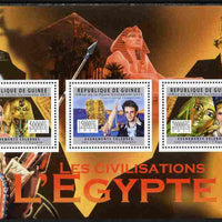 Guinea - Conakry 2011 Civilizations - The Egyptians perf sheetlet containing 3 values unmounted mint