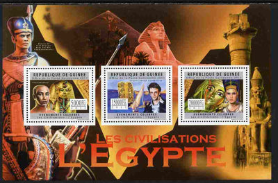 Guinea - Conakry 2011 Civilizations - The Egyptians perf sheetlet containing 3 values unmounted mint