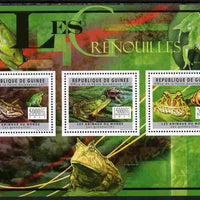 Guinea - Conakry 2011 Frogs perf sheetlet containing 3 values unmounted mint