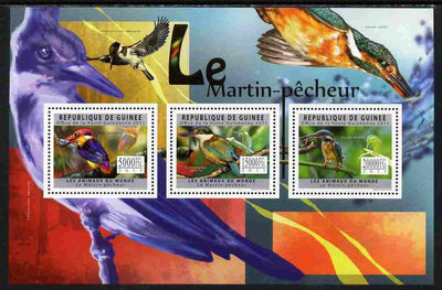 Guinea - Conakry 2011 Kingfishers perf sheetlet containing 3 values unmounted mint