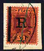 Fiji KE7 £1 opt'd 'R' for revenue use, on piece appropriately used