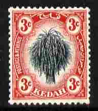 Malaya - Kedah 1912 Sheaf of Rice 3c black & red MCA mounted mint SG 2