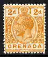 Grenada 1921-32 KG5 2d orange Script CA with plate variety 'white Eye' fine mounted mint SG 116var