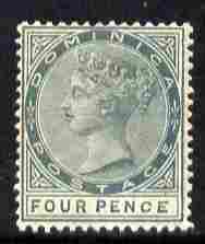 Dominica 1886-90 QV Crown CA 4d grey with 'malformed CE variety' fine mounted mint SG 24a
