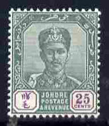 Malaya - Johore 1896-99 Sultan 25c mounted mint SG 47