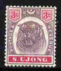 Malaya - Sungei Ujong 1895 Tiger 3c purple & carmine mounted mint SG 55