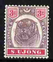 Malaya - Sungei Ujong 1895 Tiger 3c purple & carmine mounted mint SG 55
