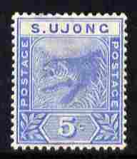 Malaya - Sungei Ujong 1891 Tiger 5c blue mounted mint SG 52