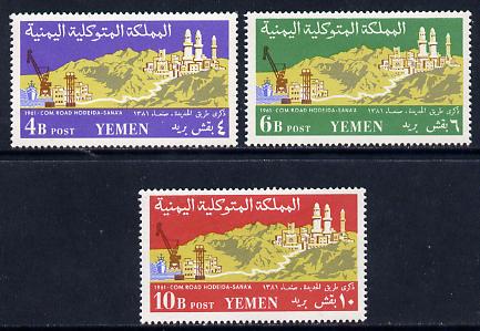 Yemen - Kingdom 1961 Hodeida-Sana Highway unmounted mint set of 3, SG 156-58