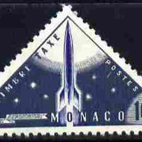 Monaco 1953 Postage Due 10c Postal Rocket unmounted mint triangular, SG D489