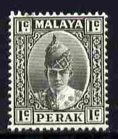 Malaya - Perak 1938-41 Sultan 1c black mounted mint SG103