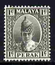 Malaya - Perak 1938-41 Sultan 1c black mounted mint SG103