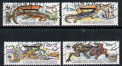 Czechoslovakia 1989 WWF Endangered Amphibians set of 4 cto used, SG 2981-84*
