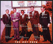 Turkmenistan 1999 The Rat Pack (Sinatra, Davis Jr, Dean Martin etc) composite imperf sheetlet containing complete set of 9 values unmounted mint. Note this item is privately produced and is offered purely on its thematic appeal
