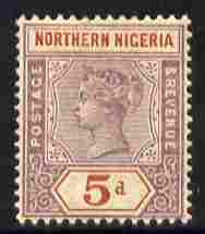 Northern Nigeria 1900 QV 5d dull mauve & chestnut mounted mint SG 5