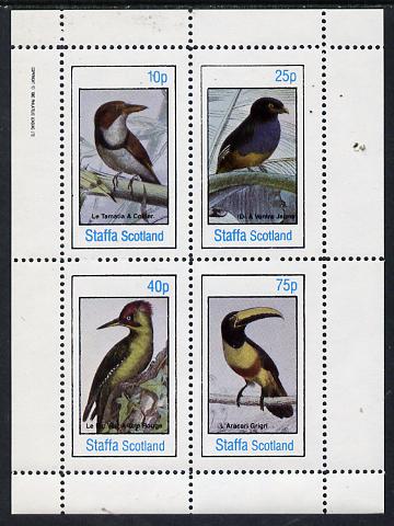 Staffa 1982 Birds #19 (Kingfisher, Woodpecker, etc) perf,set of 4 values (10p to 75p) unmounted mint