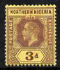 Northern Nigeria 1912 KG5 MCA 3d purple on yellow mounted mint SG 43