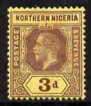 Northern Nigeria 1912 KG5 MCA 3d purple on yellow mounted mint SG 43