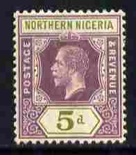 Northern Nigeria 1912 KG5 MCA 5d purple & olive-green mounted mint SG 45