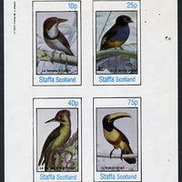 Staffa 1982 Birds #19 (Kingfisher, Woodpecker, etc) imperf,set of 4 values (10p to 75p) unmounted mint
