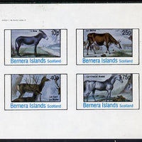 Bernera 1982 Animals (Deer, Cow, Horse & Donkey) imperf,set of 4 values (10p to 75p) unmounted mint