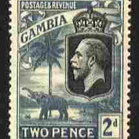 Gambia 1922-29 KG5 Script CA Elephant & Palm 2d black & grey mounted mint SG 126