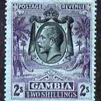 Gambia 1922-29 KG5 Script CA Elephant & Palm 2s black & purple on blue mounted mint SG 136