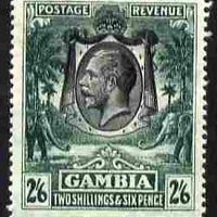 Gambia 1922-29 KG5 Script CA Elephant & Palm 2s6d black & deep green mounted mint SG 137