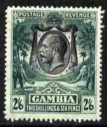 Gambia 1922-29 KG5 Script CA Elephant & Palm 2s6d black & deep green mounted mint SG 137