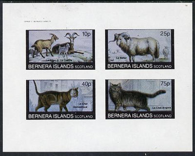 Bernera 1982 Animals (Goats, Ram & Cats) imperf,set of 4 values (10p to 75p) unmounted mint