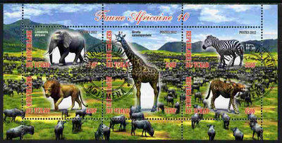 Chad 2012 African Fauna #10 perf sheetlet containing 6 values cto used
