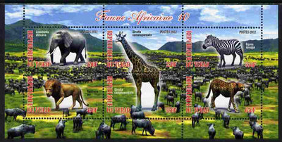 Chad 2012 African Fauna #10 perf sheetlet containing 6 values unmounted mint