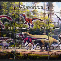 Malawi 2012 Dinosaurs #01 perf sheetlet containing 6 values cto used